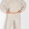 The Lito Low Rise by Suzie Kondi is a low rise trouser in terry with a long wide leg