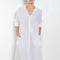 The Boden Dress by Xirena is a relaxed long shirtdress in a soft cotton gauze