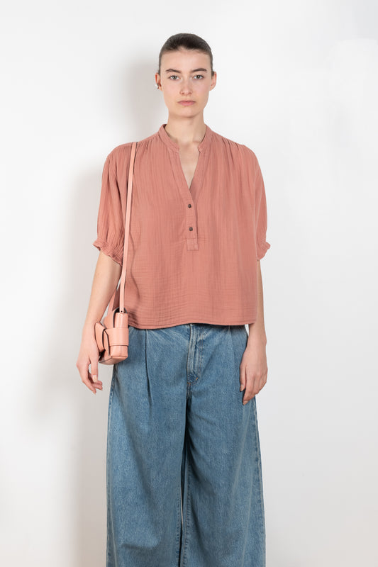 The Taye Top by Xirena is a soft cotton gauze top with romantic ruched details