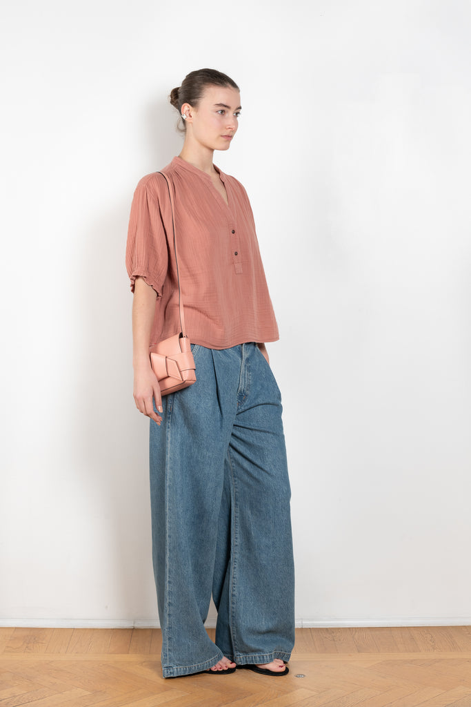 The Taye Top by Xirena is a soft cotton gauze top with romantic ruched details