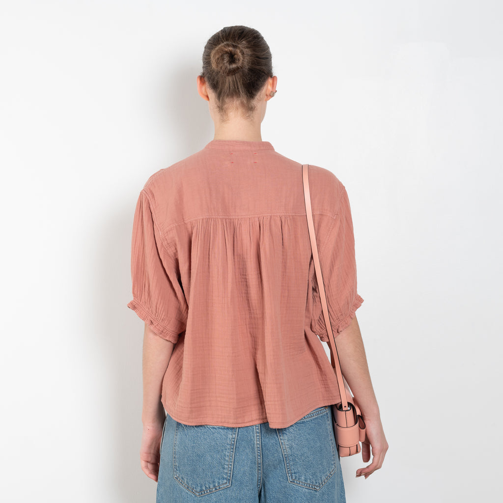 The Taye Top by Xirena is a soft cotton gauze top with romantic ruched details