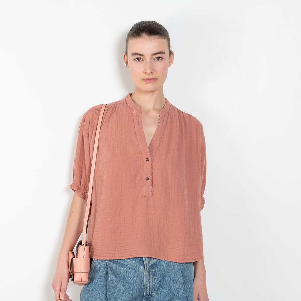 The Taye Top by Xirena is a soft cotton gauze top with romantic ruched details