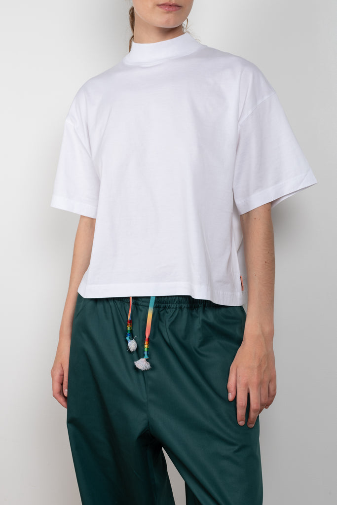 The Boxy T-shirt 240 by Acne Studios is a signature cropped and boxy tee with a mock neck, a true classic