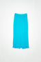 The Tassel Skirt 497 by Acne Studios is a turquoise pencil skirt with a ribbed finish, a tonal tassel at the bottom hem, stitching details and a back centre slit