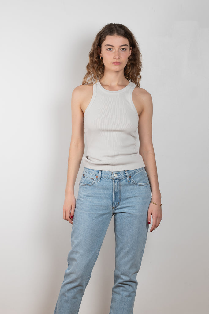 The Bailey Tank Top by Agolde is made from a ultra-soft heathered rib, it flatteringly hugs your frame with a scooped fit at the arm