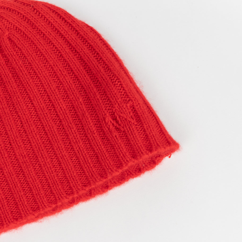 The AG Bonnet by Alexandra Golovanoff is a ribbed hat in a soft cashmere with a tonal embroidered logo