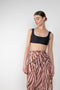 The Jacky Wrap Skirt is a high waisted zebra print wrap skirt in a light summer cotton voile