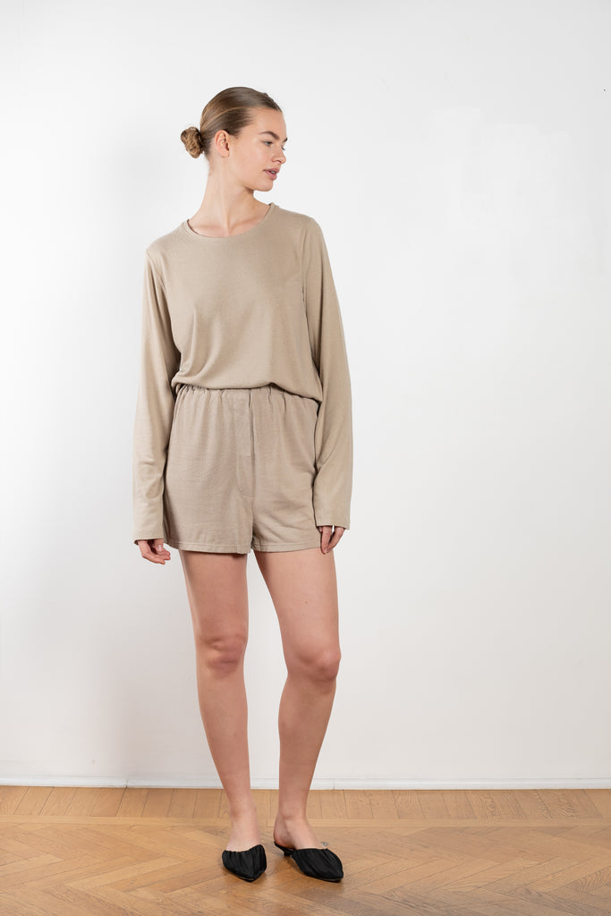 The Domond Shorts by Baserange are naturally dyed relaxed summer shorts in a flowy wild silk