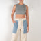 The Mix Chino Pants by B SIDES  is a high waisted trouser in a soft brushed cotton with big contrasted blue denim pockets