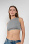 The Cropped Top by Gauchere is a fitted crop top with a high neckline and a contrasted logo label in the back