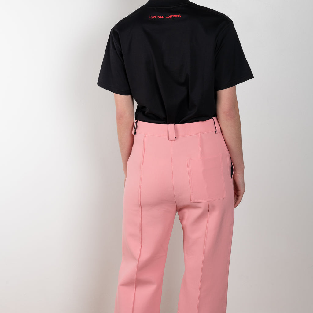 The Straight Leg Trousers by Kwaidan Editions is a high waisted structured trouser with a straight leg in this season's pink