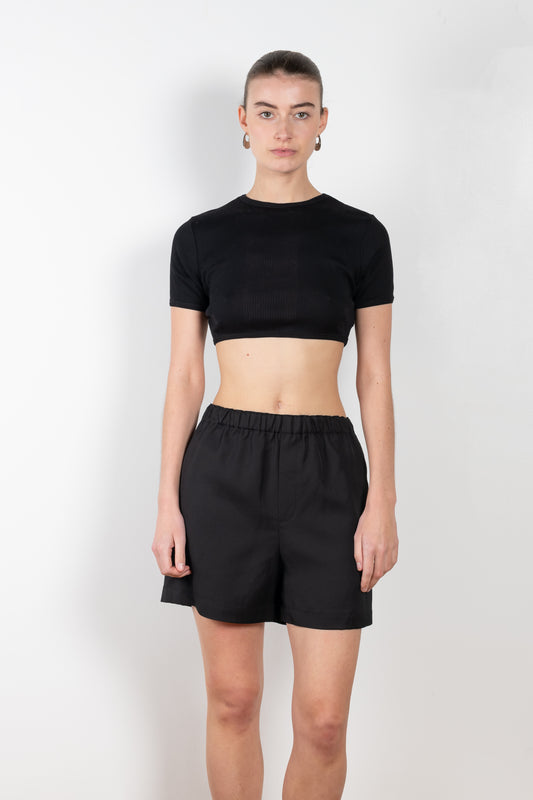 The Adas Crop Top by LOULOU STUDIO is a cropped Tee in a soft mercerised cotton