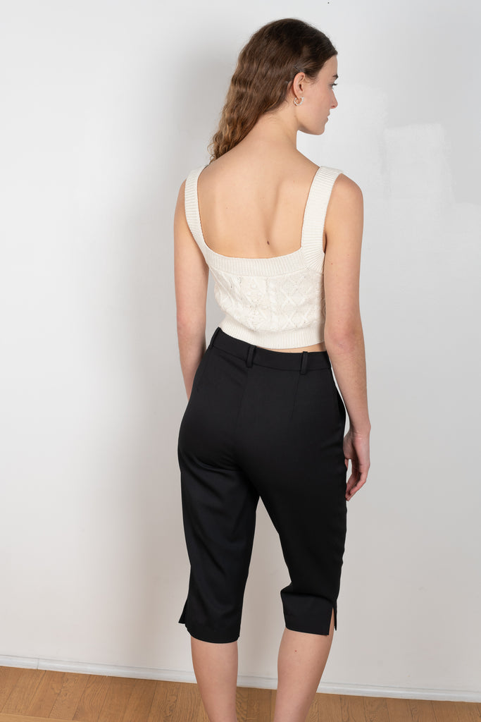 The Safal Short Pants by Loulou Studio is a high waisted fitted bermuda with a just below-the-knee length