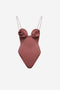 The Retro Bustier Swimsuit 01 by MAGDA BUTRYM is a retro one-piece swimsuit with a flower on each cup