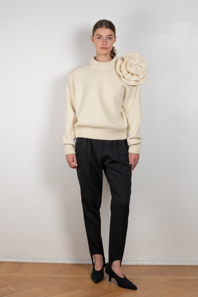 The Wool Stirrup Pants 01 by Magda Butrym is a classic wool skinny trousers with stirrup leg fastenings at the ankle