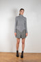 The Grey Wool Skirt by Paco Rabanne is a high waisted mini skirt in a wool bouclette