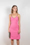 The Wool Chain Dress by Paco Rabanne is a bright pink wool dress with a chain collar in a soft merino wool