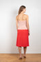 The Wool Bustier Dress by Paco Rabanne is a runway contrasted bustier dress in a stunning red and pink wool blend