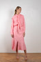 The Jolene Top by Rejina Pyo is a loose top with long sleeves and a fabric overlay scarf detail in a pink fluid viscose