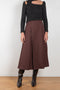 The Malia Skirt by Rejina Pyo is a high waisted a-line skirt with pleats in a fluid wool blend