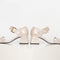 The Mary Jane Sandals by Suzanne Rae are sturdy block heel Mary Jane sandals with an open toe in a delicate putty cream